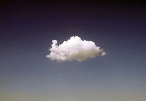 Single White Cloud in Dark Sky 스톡 사진
