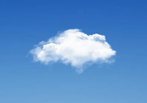Single white cloud in the deep blue sky Stock Photos