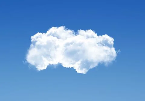 Single white cloud in the deep blue sky Foto stock
