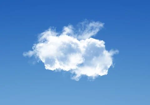 Single white cloud in the deep blue sky Foto stock
