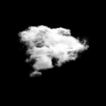 Single white cloud isolated over black background 스톡 일러스트