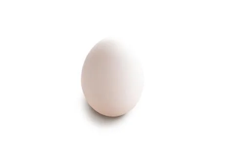 Single white egg cutout isolated on white background Stock Photos