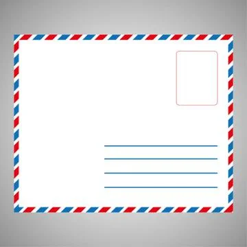 Single white Envelope Front Stock Illustration