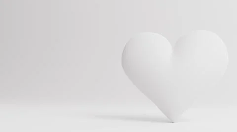 SIngle white heart isolated on white background. Valentine's Day 3d illustrat Stock Illustration