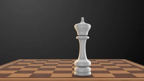Single white king on chessboard Stock Illustration