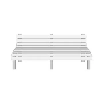 Single white modern Bench Stock Illustration