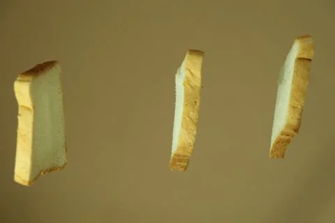 Single white pieces of bread Stock Photos
