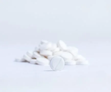 Single white tablet Stock Photos