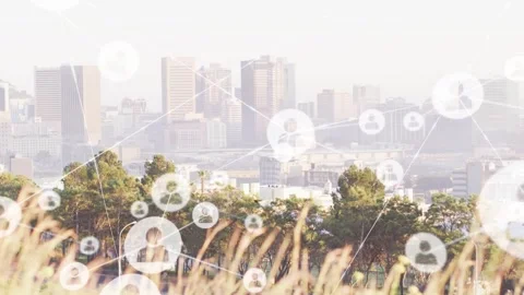 Single white user icon appearing, network overlay growing and linking nodes, Stock Footage 333965872