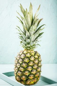 Single whole pineapple Stock Photos