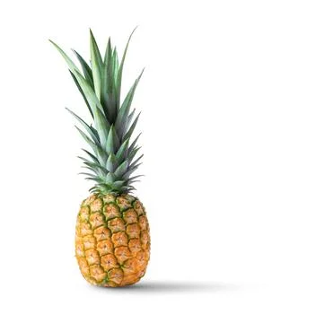 Single whole pineapple on white background Stock Photos
