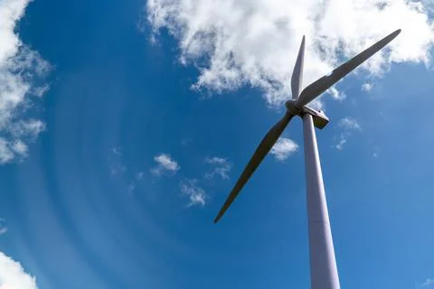 Single Wind Turbine from Below Stock Photos