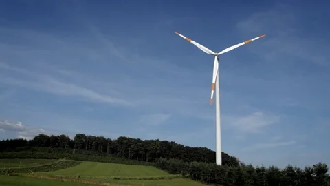 Single wind turbine 스톡 동영상 74848945
