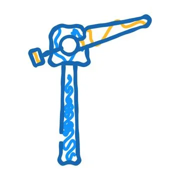 Single wind turbine icon doodle illustration 库存插图