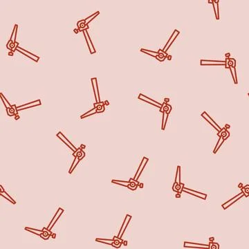 Single wind turbine line vector seamless pattern Stock Illustration