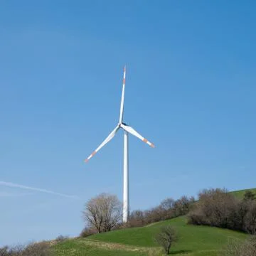 Single wind turbine Stock Photos