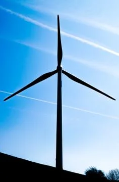 Single wind turbine Stock Photos