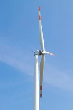 Single wind turbine Stock Photos