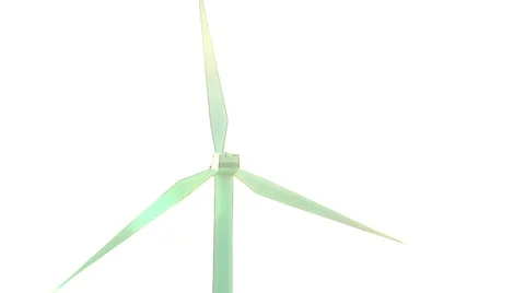 Single wind turbine rotates against bright background Stock Footage 46586284