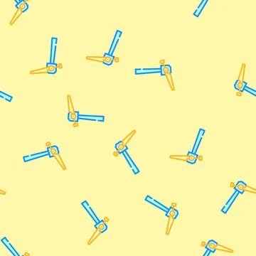 Single wind turbine vector seamless pattern Stock Illustration