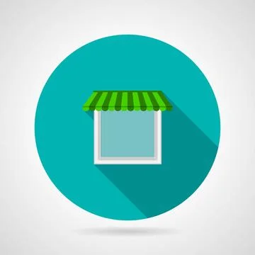Single window canopy flat vector icon Flat round blue vector icon for sing... Stock Photos