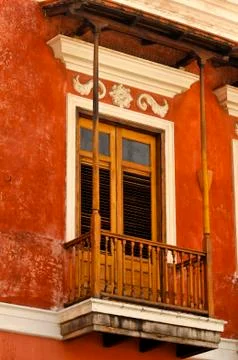 Single Window Old San Juan Red Building Stock Photos