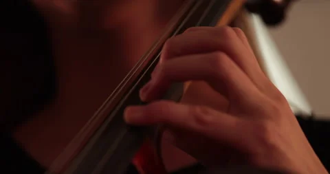 Single woman playing the cello, close-up and medium Stock Footage 240123904