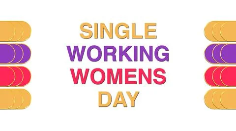 Single Working Womens Day text reveal on white background Stock Illustration