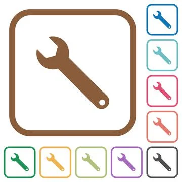 Single wrench simple icons Stock Illustration