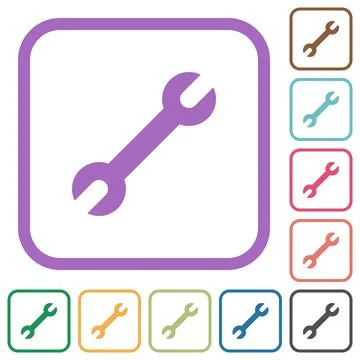 Single wrench simple icons Illustrazione stock