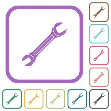 Single wrench simple icons Illustrazione stock