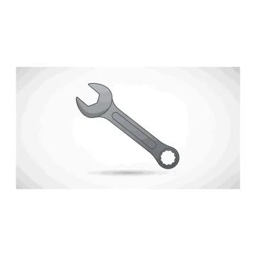 Single wrench tool illustration with represents tools, repair, and industry Stock Illustration