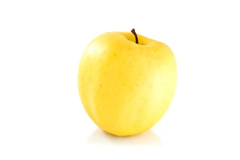 Single yellow apple Stock Photos