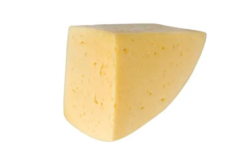 Single yellow cheese block Stock Photos