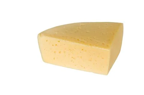Single yellow cheese block Stock Photos