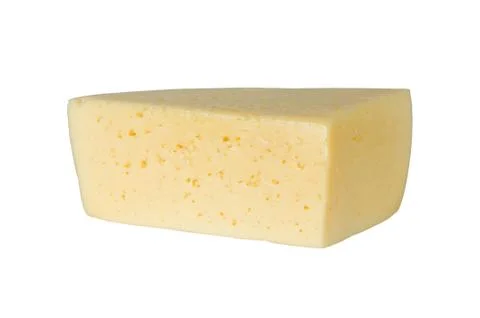 Single yellow cheese block Stock Photos