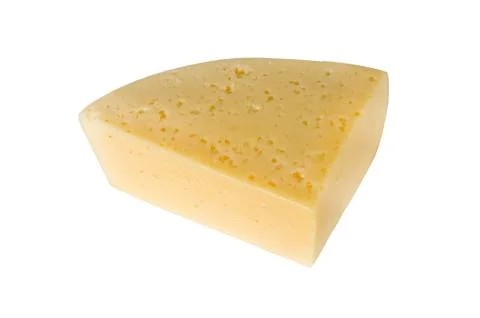 Single yellow cheese block Stock Photos