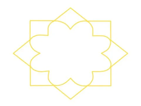Single yellow geometric pattern in Islamic art Stock Illustration