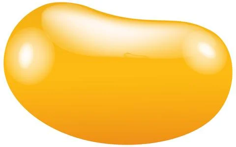 Single Yellow Jelly Bean Candy Vector Illustration on White Background Illustrazione stock