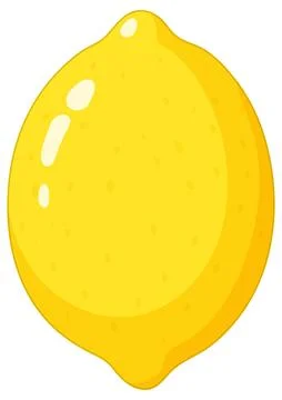 Single Yellow Lemon Fruit Vector Illustration Isolated on White Stock Illustration