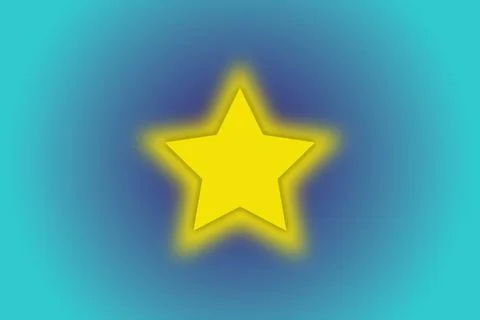 A single yellow star and shadow on a blue-violet gradient background, a min.. Stock Illustration