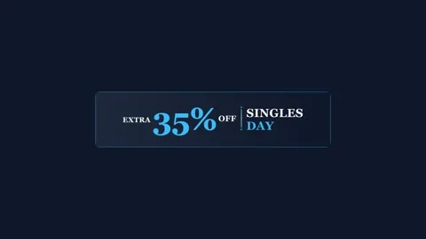 Singles Day 35% Off Animated Promo Sale Badge 4K Motion Graphic 库存影片 345597486