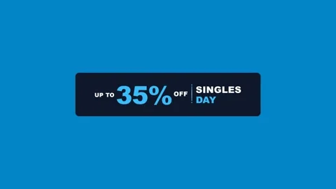 Singles Day 35% Off Animated Promo Sale Badge 4K Motion Graphic 库存影片 345597515