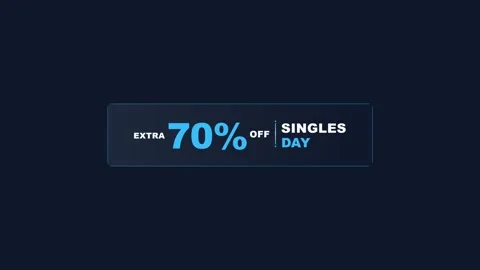 Singles Day 70% Off Animated Promo Sale Badge 4K Motion Graphic 库存影片 345597717