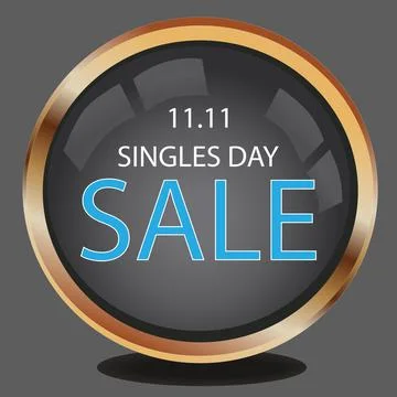 Singles Day Sign and Vector Illustration Stock Illustration