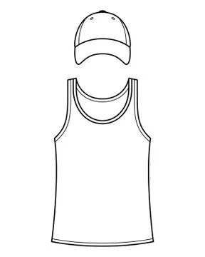 Singlet and cap template Stock Illustration