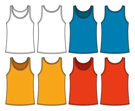 Singlets template - front and back Stock Illustration