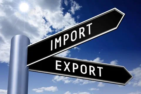 Singpost illustration, two arrows - export, import Stock Illustration