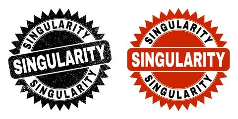 SINGULARITY Black Rosette Seal with Scratched Texture イラスト素材