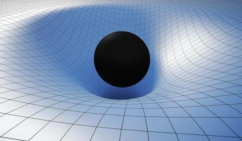 Singularity of blackhole and wormhole caused by gravity of massive black hole Stock Illustration